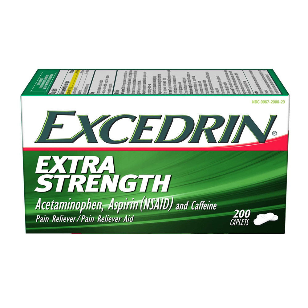 Excedrin Extra Strength Pain Reliever Aid Caplets, 200 Ea